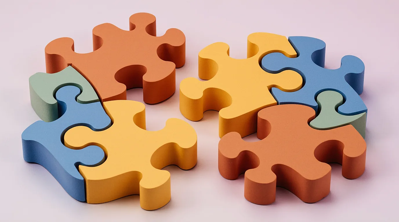 Partnership relationship visualised as overlapping shapes
